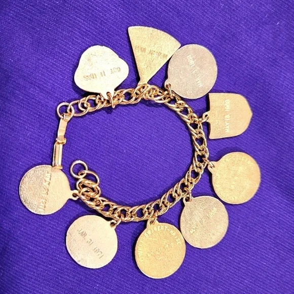 Rare Authentic Vintage NASA Charm Bracelet Apollo Moon Mission Astronauts Names - Picture 13 of 14